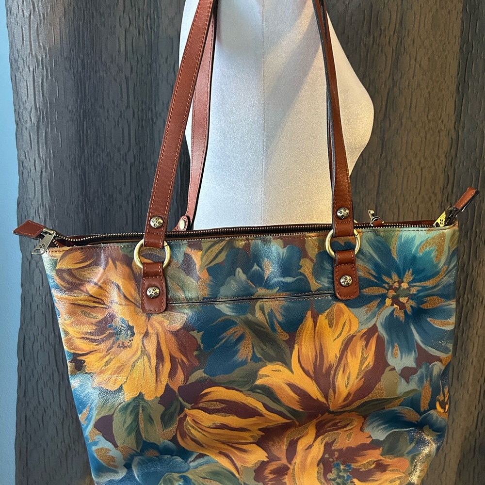 Patricia Nash Multicolor Floral Leather Tote